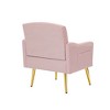 Racxily Velvet Chair ¨C Durable Contemporary Tufted Chair for , Apartments & Studios, Gold Metal Legs, Plush Foam Seat/Back, Comfort (Ivory/Charcoal) - 3 of 4