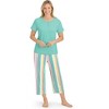 Collections Etc Stripe Capris Short Sleeve 2-Piece Pajama Set - 3 of 4
