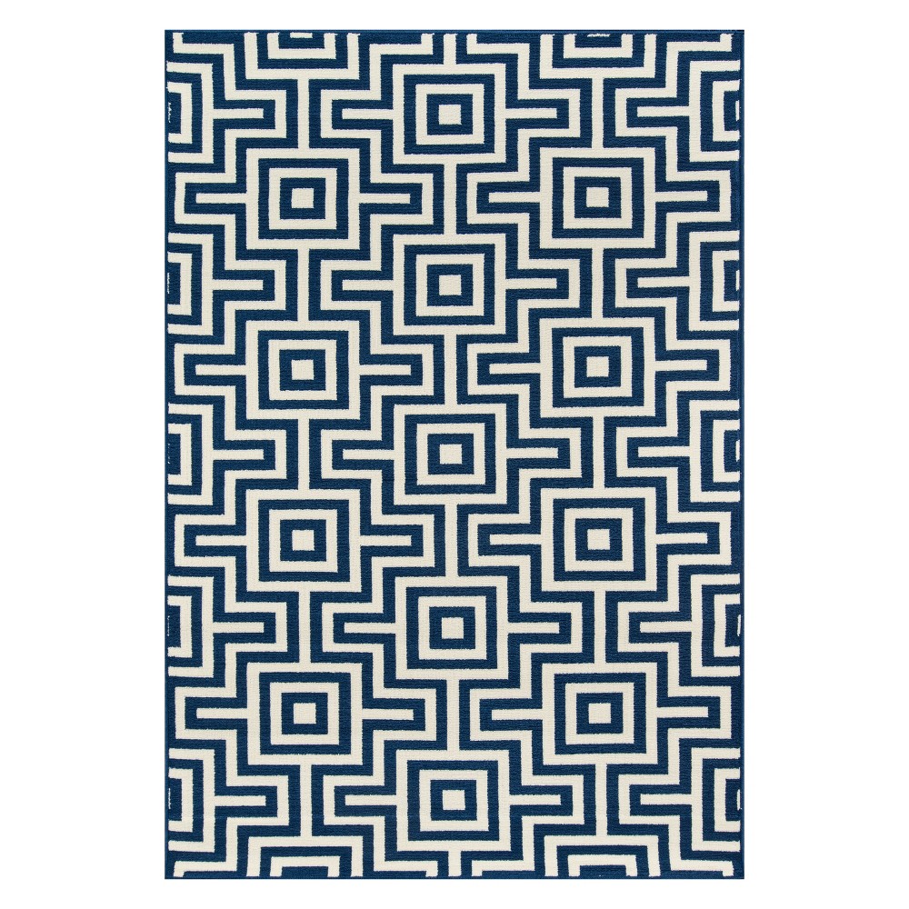 Momeni Baja Indoor/Outdoor Retro Navy 2'3in X 4'6in Accent Rug