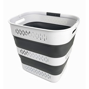 SAMMART 40L (10.5 Gallon) Collapsible Plastic Laundry Basket with Handles - 1 of 4