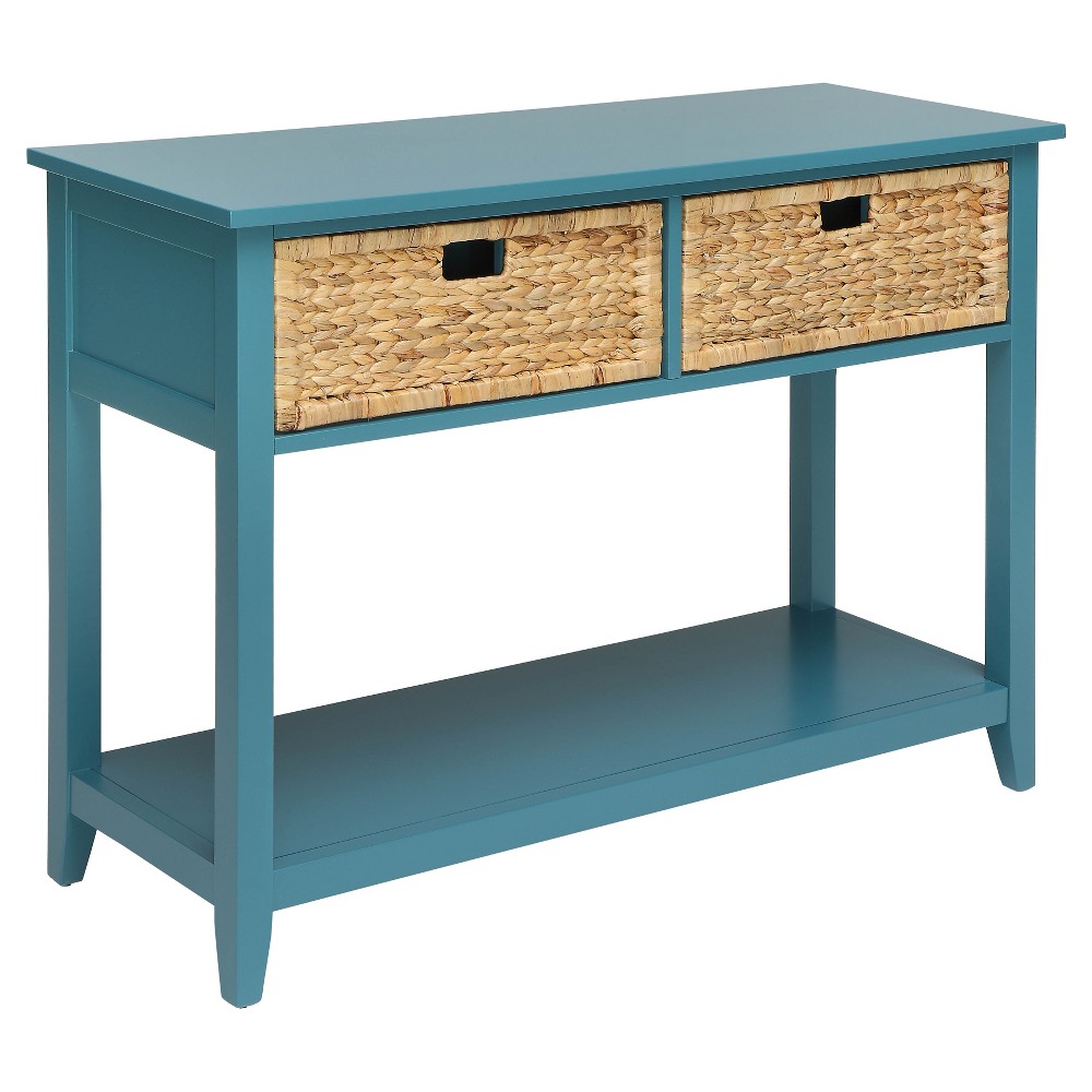 Console Table Teal - Acme Furniture: Sturdy Entryway Furniture with Storage Drawers & Shelf
