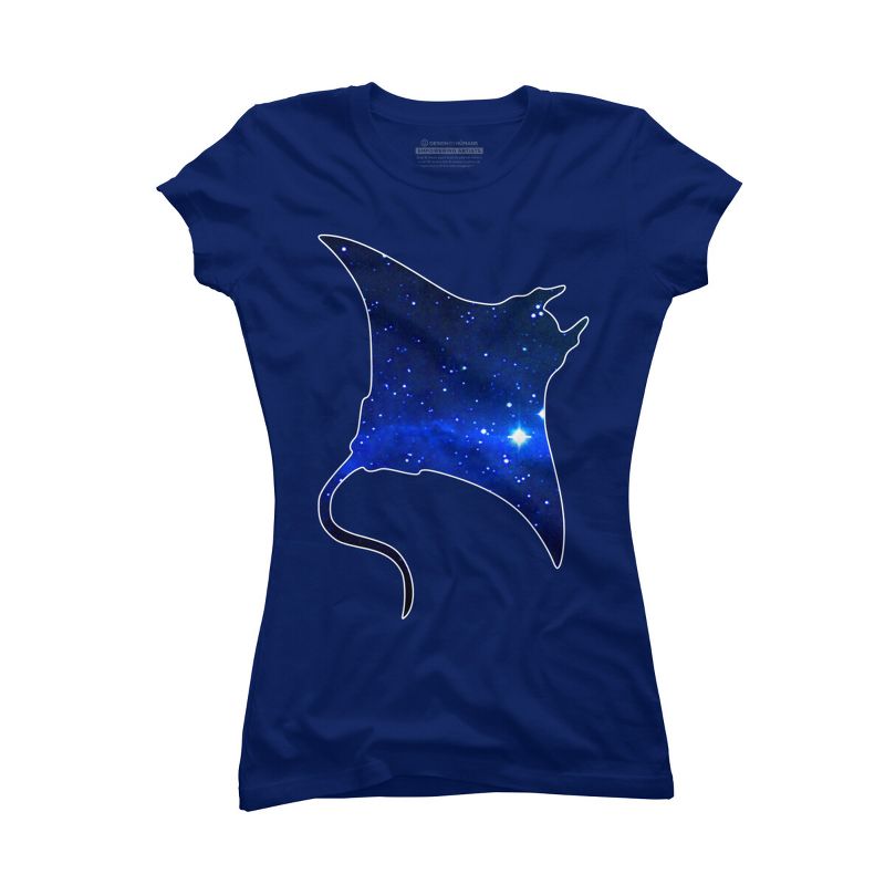 Junior's Design By Humans Space Manta Ray By Shrenk T-Shirt, 1 of 4