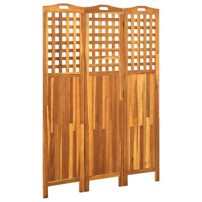vidaXL 3-Panel Room Divider 47.6 inches x0.8 inches x66.9 inches  Solid Acacia Wood