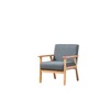 Linen Fabric Chair with Solid Wood Frame, Wood Arms and Full Foam Seat for Living Room - 3 of 4