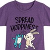 Girls' - Instant Message - Frog and Bunny Spread Hoppiness Fitted Short Sleeve Graphic T-Shirt - 2 of 4