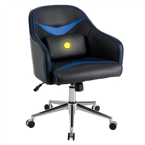 Reclining Swivel Massage Gaming Chair with Lumbar Support - Costway