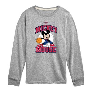 Boys' - Disney - Mickey Basketball Jersey Long Sleeve Graphic T-Shirt - 1 of 3