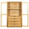 Large Wood Kitchen Pantry Cabinet with Glass Doors and Drawers,Freestanding Farmhouse Storage Organizer for Kitchen or Dining Room-Coolbibila - 3 of 4