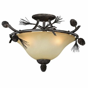 Vaxcel Sierra 3 - Light Flush Mount in  Black Walnut - 1 of 4