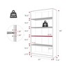 Infurnic Decorative Bookshelf, Tall Modern Wood Bookshelf with Five Shelves, for Living Room or Library Bookcase, White, 11.6"*33"*60" - 4 of 4