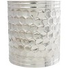 Olivia & May Stainless Steel Geometric Drum Accent Table with Hexagon Patterned Exterior Silver - image 3 of 4