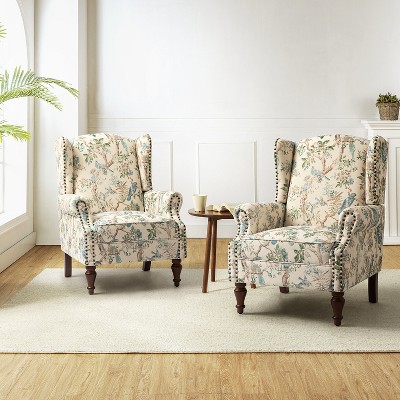 Theodor Armchair with Spindle Legs for Living Room and Bedroom Club Chair Set of 2 | ARTFUL LIVING DESIGN
