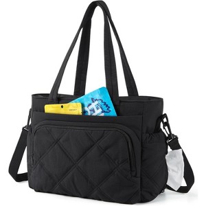 Paaaawaters Lunch Bag Women Large Lunch Box Insulated Tote Bag with Multi-Pockets Quilted Puffy Tote for Work, Outdoors - 1 of 4