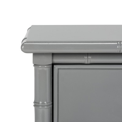Transitional 2-Drawer Bamboo-Styled Gray Nightstand