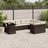 vidaXL 10 Piece Patio Sofa Set with Cushions Brown Poly Rattan - Brown and Cream With Table - 2 of 4