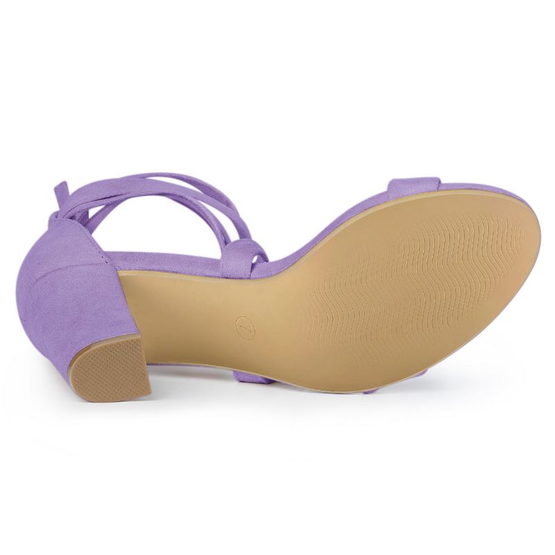 Allegra K Women's Lace Up Block Heels Sandals, 5 of 8
