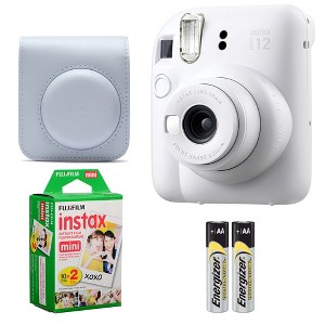 Fujifilm Instax Mini 12 Camera (Clay White) + Case + Instax Mini Instant Film (20 Sheets) - 1 of 4