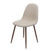 Modern Curve-Back Dining Chairs, Side Chairs with Wood-Finish Metal Legs, Fabric Upholstered Leisure Chair (set of 2) -Christopher Knight Home - 4 of 4