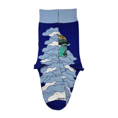 Lady Liberty Rises Above the Clouds Socks from the Sock Panda (Men's Sizes Adult Large)