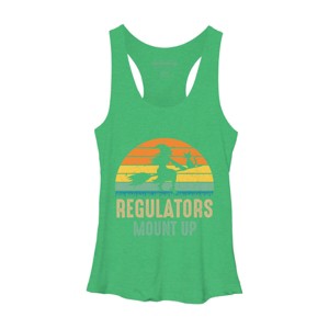 Women's Design By Humans Regulators Mount Up Halloween Witch By RedBirdLS Racerback Tank Top - 1 of 3