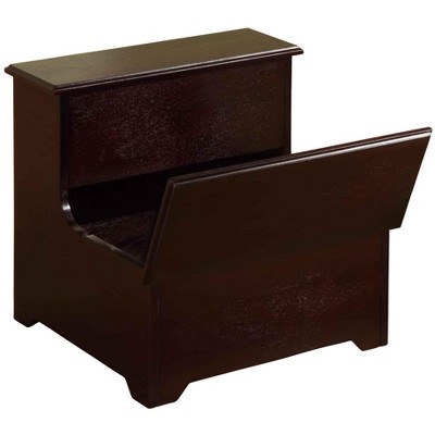Dark Cherry Wooden 2-Step Storage Step Stool