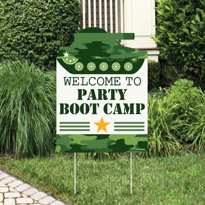 Big Dot of Happiness Camo Hero - Party Decorations - Army Military Camouflage Party Welcome Yard Sign