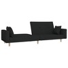 vidaXL Sofa Bed Black Fabric (100% polyester), wood, plastic 2-seater size - 3 of 4