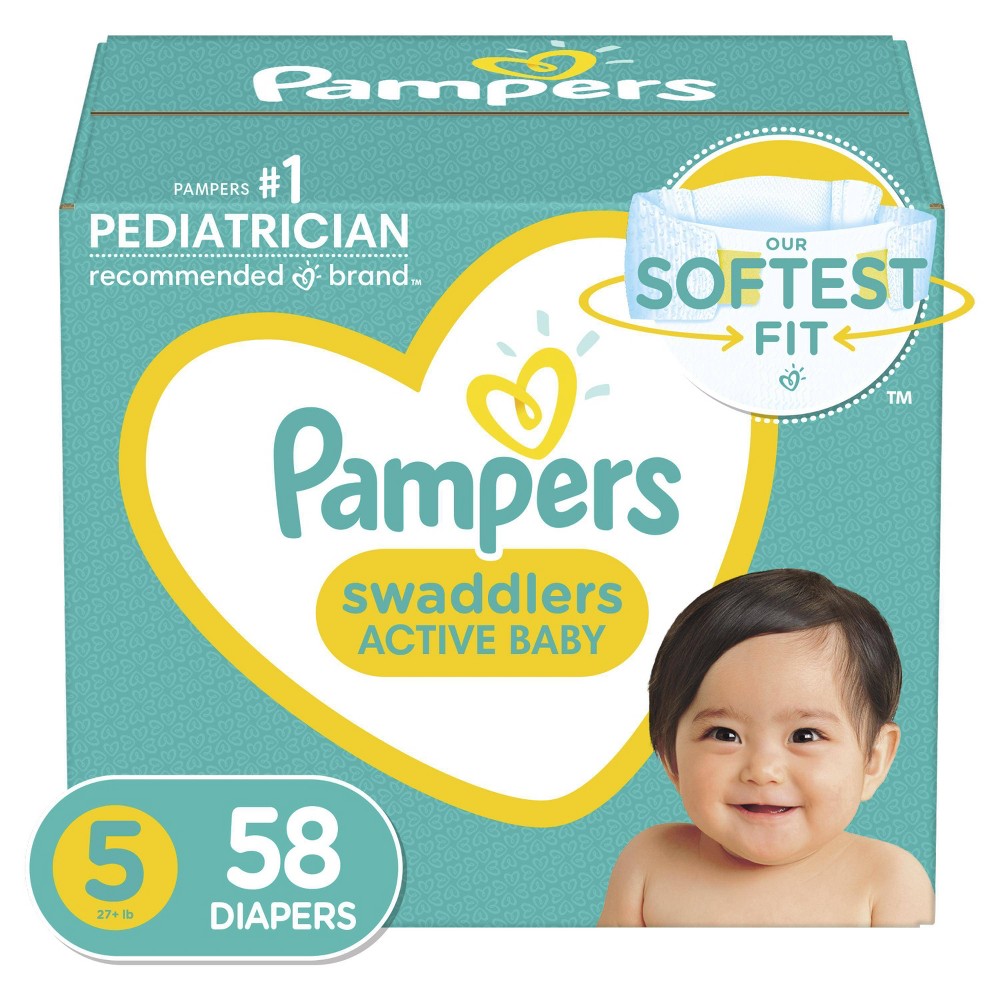 Pampers Swaddlers Disposable Diapers Super Pack - Size 5 (58ct)