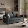 Yaheetech Convertible Sofa Loveseat with Pull-out Trundle Lounge-Dark Gray - 2 of 4