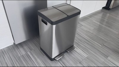 16 Gallon Stainless Steel Dual Step Kitchen Trash Can