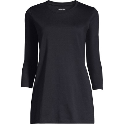 Lands' End Women's Tall Cotton Supima Tunic - Medium Tall - Black : Target