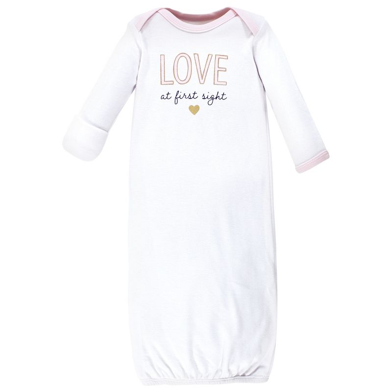 Hudson Baby Infant Girl Cotton Gowns, Love At First Sight, 6 of 7
