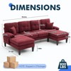 MOONMISS 99"Modern Brushed Linen U Shaped Sofa Couches with Double Chaise,Upholstered 4 Seater Sofa for Living Room,Apartment,Office - 2 of 4
