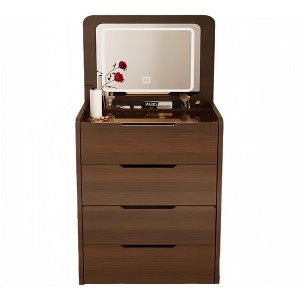 Kumasinova 3-in-1 Makeup Vanity Desk with Plip Top Mirror,Vanity Table with 3 Drawers,Makeup Desk with Stool,Glass Tabletop Dressing Table for Bedroom - 1 of 4