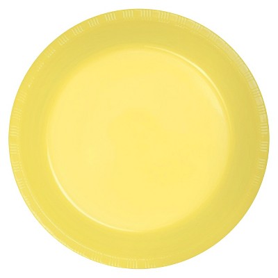 Mimosa Yellow Plastic 7" Dessert Plates - 20ct