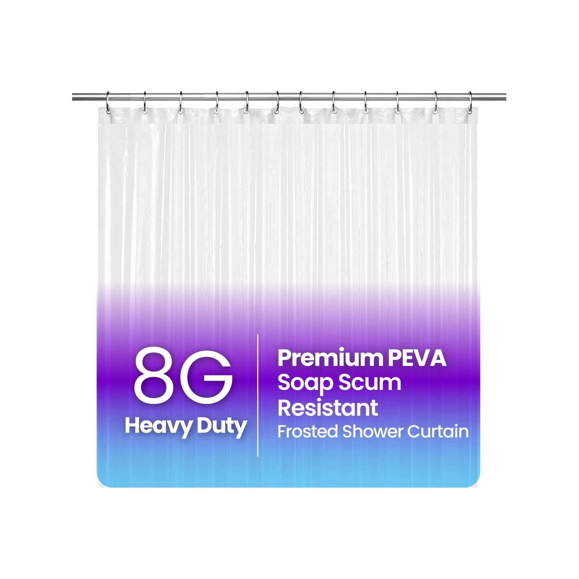 LiBa Premium 8G PEVA Bathroom Shower Curtain Liner - Waterproof, Non-Toxic, Thick Plastic with Rustproof Grommets - 72" W x 84" H Frosted