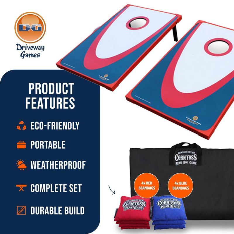 Driveway Games Backyard Edition Corntoss Bean Bag Cornhole Game Set with 2 Target Boards, 8 Bean Bags, and Carry Bag for Indoor or Outdoor Use, 3 of 8
