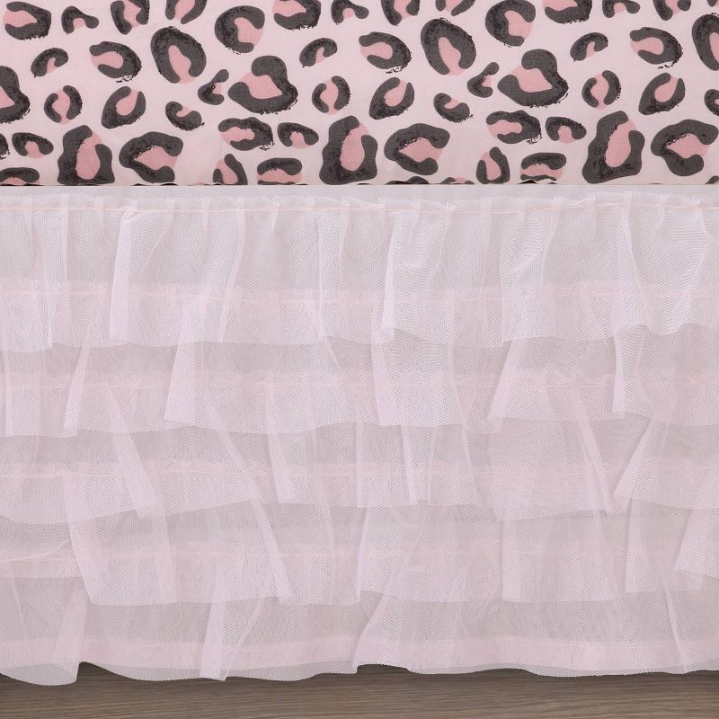 The Peanutshell Leopard Blush Baby Crib Bedding Set - Pink/Animal - 3pc, 4 of 9