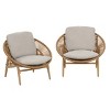 PE Rattan Boho Outdoor Lounge Chair with Deep Seating Cushion, 32" UV Resistant Patio Chair-3irtyhousy - 2 of 4