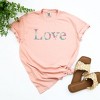 Simply Sage Market Embroidered Love Floral Garment Dyed Tee - S - Peachy - 3 of 4