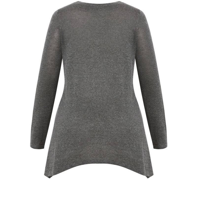 Women's Plus Size Emma Tunic Sweater - charcoal | AVENUE, 5 of 7