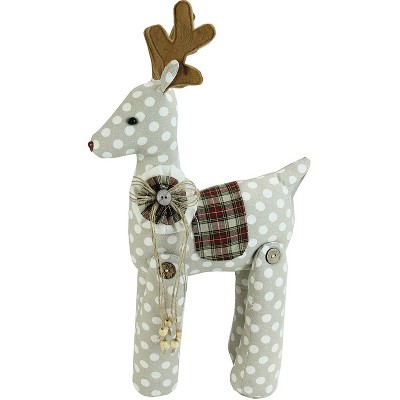 Northlight 20" White and Brown Polka Dot Reindeer Christmas Tabletop Decor