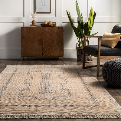Ginger Cotton-Blend Handmade Area Rug in Earthy Tones 5' x 8'