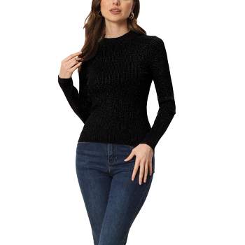 Allegra K Women's Turtleneck Long Sleeve Ribbed Knit Pullover Sweater Jumper