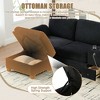 GDFStudio Callen Modern Corduroy Upholstered 4-Seater Sofa with Movable Console and Storage Ottoman - 4 of 4