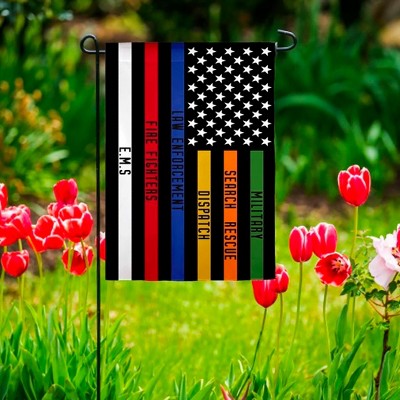 Evergreen Responders Thin Line Garden Suede Flag