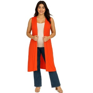 Maternity Sleeveless Long Cardigan - 24seven Comfort Apparel™ - 1 of 3