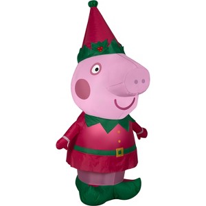 Peppa Pig Christmas Airblown Inflatable Pig, 4 ft Tall, Multicolored - 1 of 3