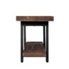 48" Pomona Solid Wood and Metal Entryway Bench Brown - Alaterre Furniture: Rustic Style, 2-Seater with Storage, Spot Clean - 3 of 4