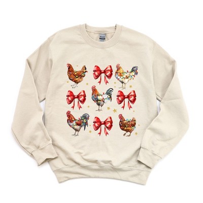 Simply Sage Market Women's Graphic Sweatshirt Coquette Christmas Chicken